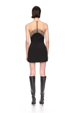 CRYSTAL EMBROIDERED WAVE MINI DRESS