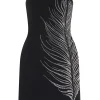 CRYSTAL FEATHER BUSTIER MINI DRESS