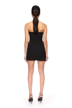 CRYSTAL FEATHER BUSTIER MINI DRESS