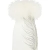 CRYSTAL FEATHER MINI DRESS