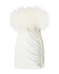 CRYSTAL FEATHER MINI DRESS