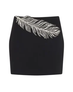 CRYSTAL FEATHER MINI SKIRT