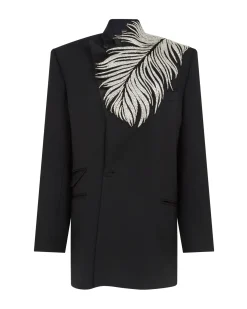 CRYSTAL FEATHER TAILORED JACKET