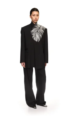 CRYSTAL FEATHER TAILORED JACKET
