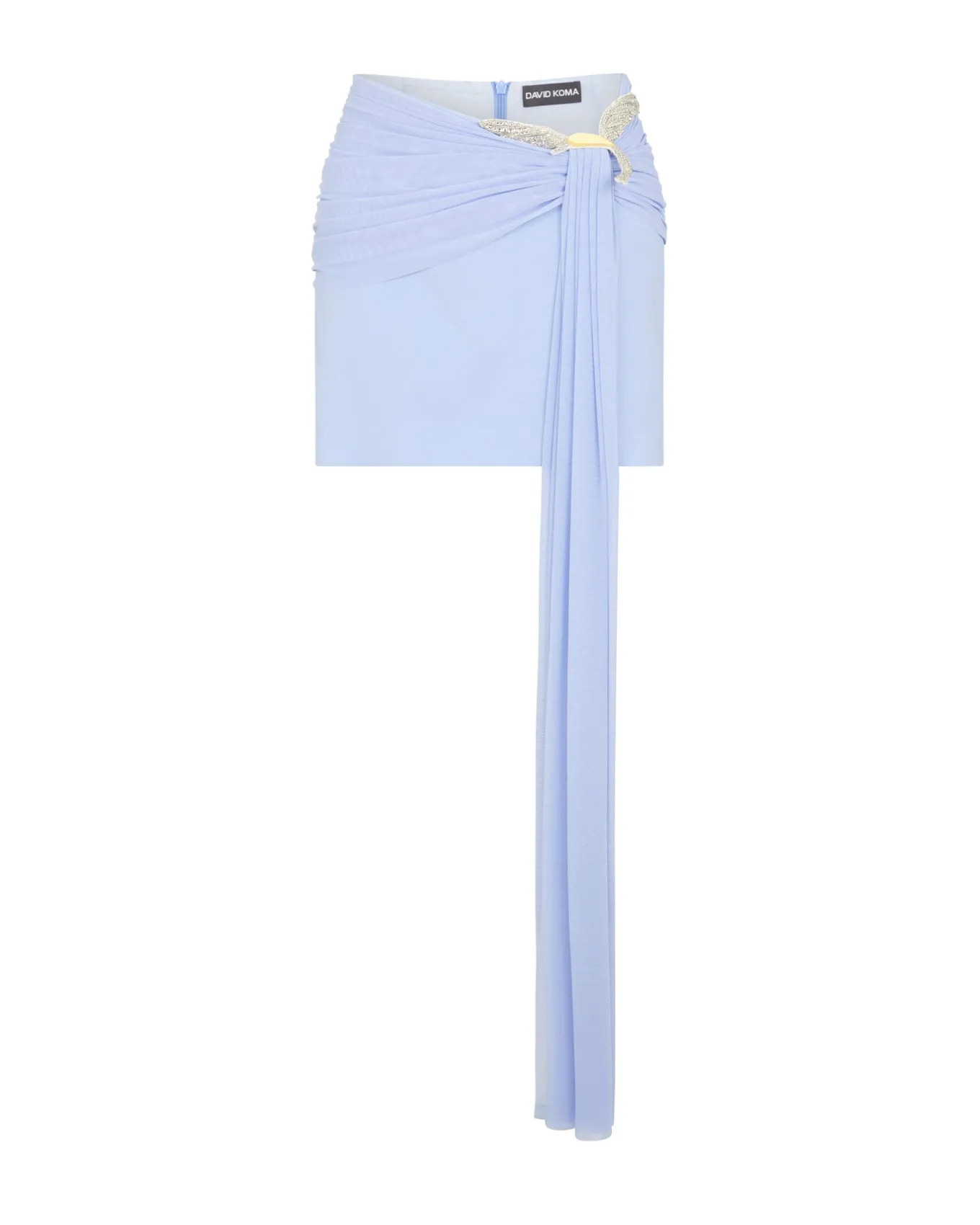 CRYSTAL HUMMINGBIRD AND DRAPE DETAIL MINI SKIRT