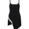 CRYSTAL WING EMBR OPEN LEG MINI DRESS