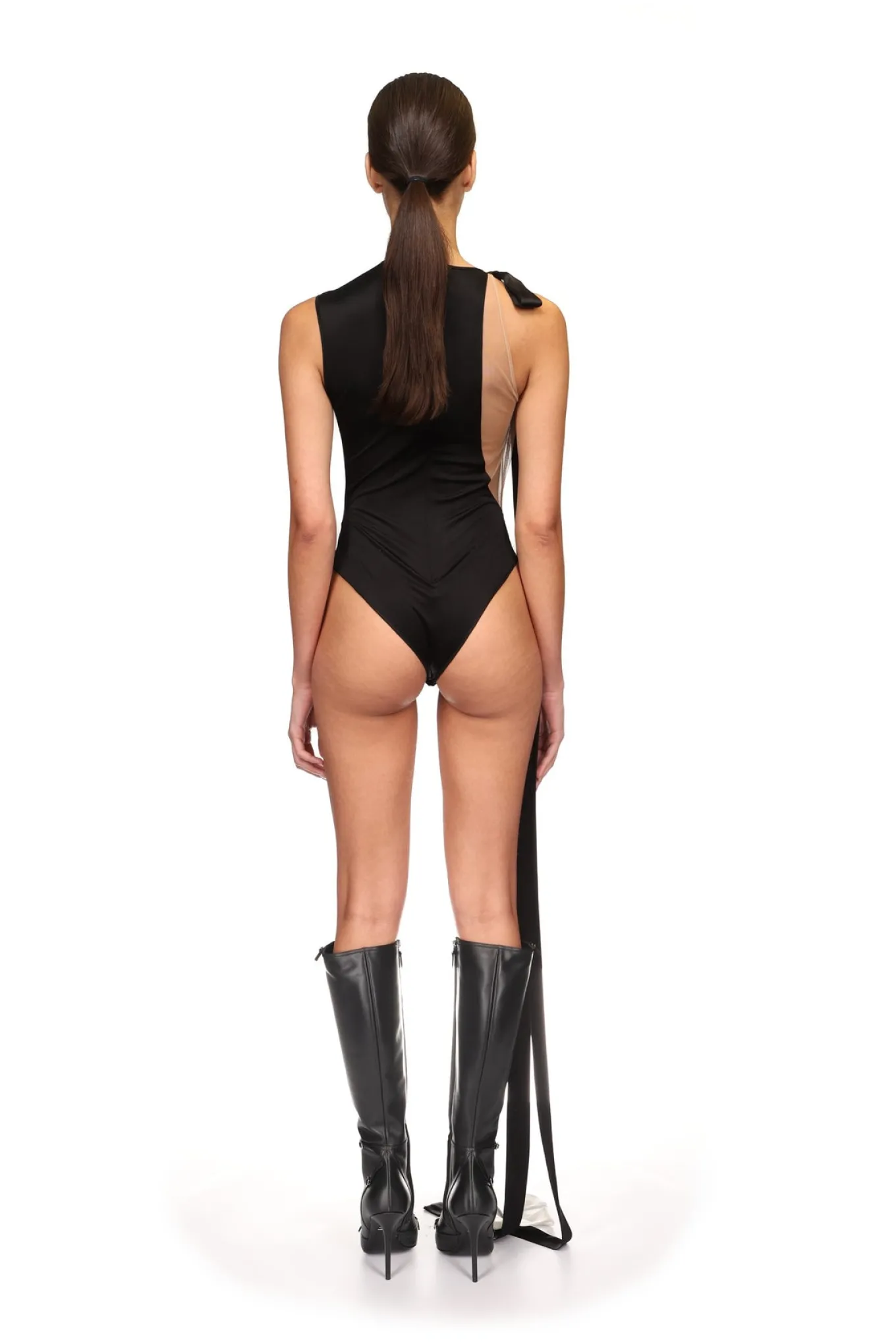 DOUBLE SATIN BOW BODYSUIT