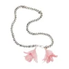FEATHER FLOWER DETAIL CHUNKY CHAIN BELT