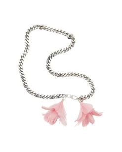 FEATHER FLOWER DETAIL CHUNKY CHAIN BELT