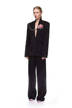 FEATHER FLOWERS AND CHAIN JACKET