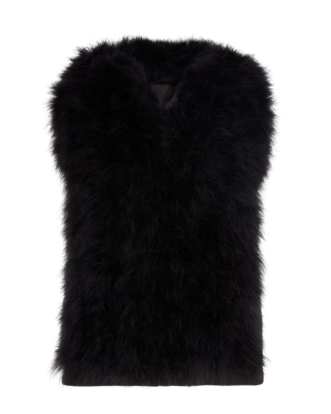 FEATHER FRONT SLEEVELESS HOODIE
