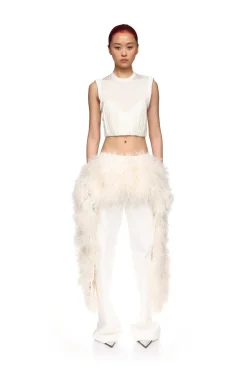 FEATHER PANEL DENIM TROUSERS