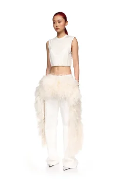 FEATHER PANEL DENIM TROUSERS