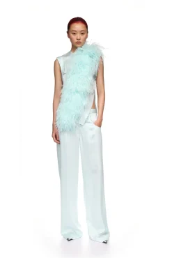 FEATHER PANEL SATIN TOP