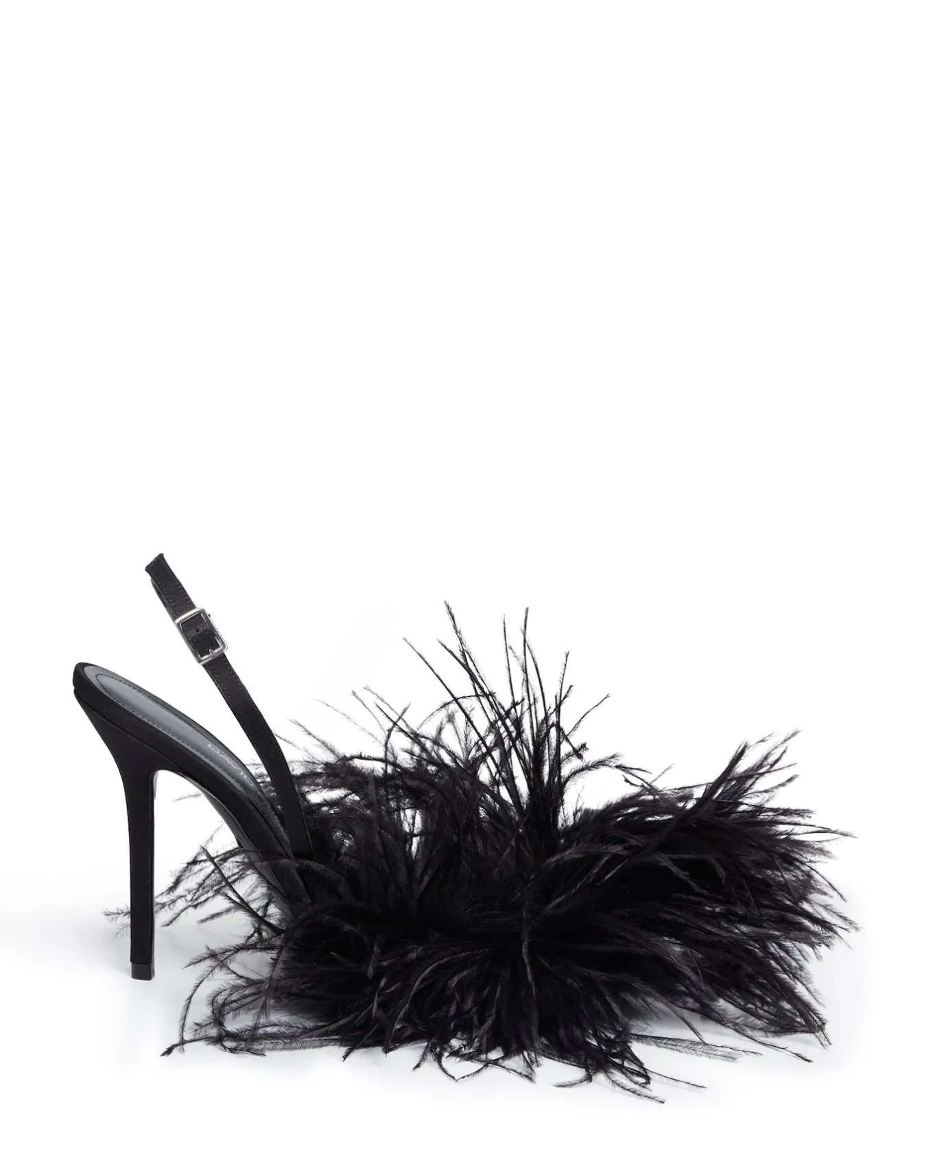 FEATHER SLINGBACK PUMPS IN BLACK