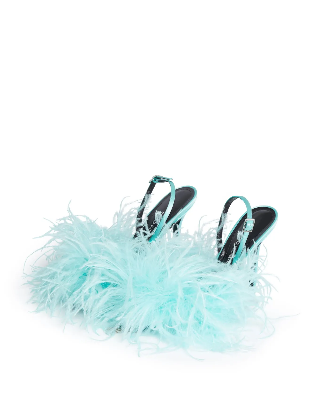 FEATHER SLINGBACK PUMPS IN MINT