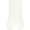 FLOUNCE HEM MIDI SKIRT