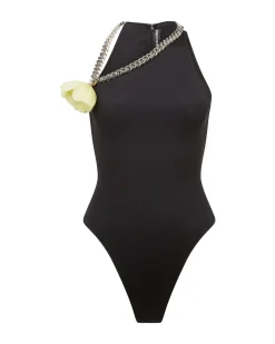 FLOWER CHAIN ONE SHOULDER BODYSUIT