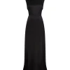FOLDED SLEEVE SATIN GOWN