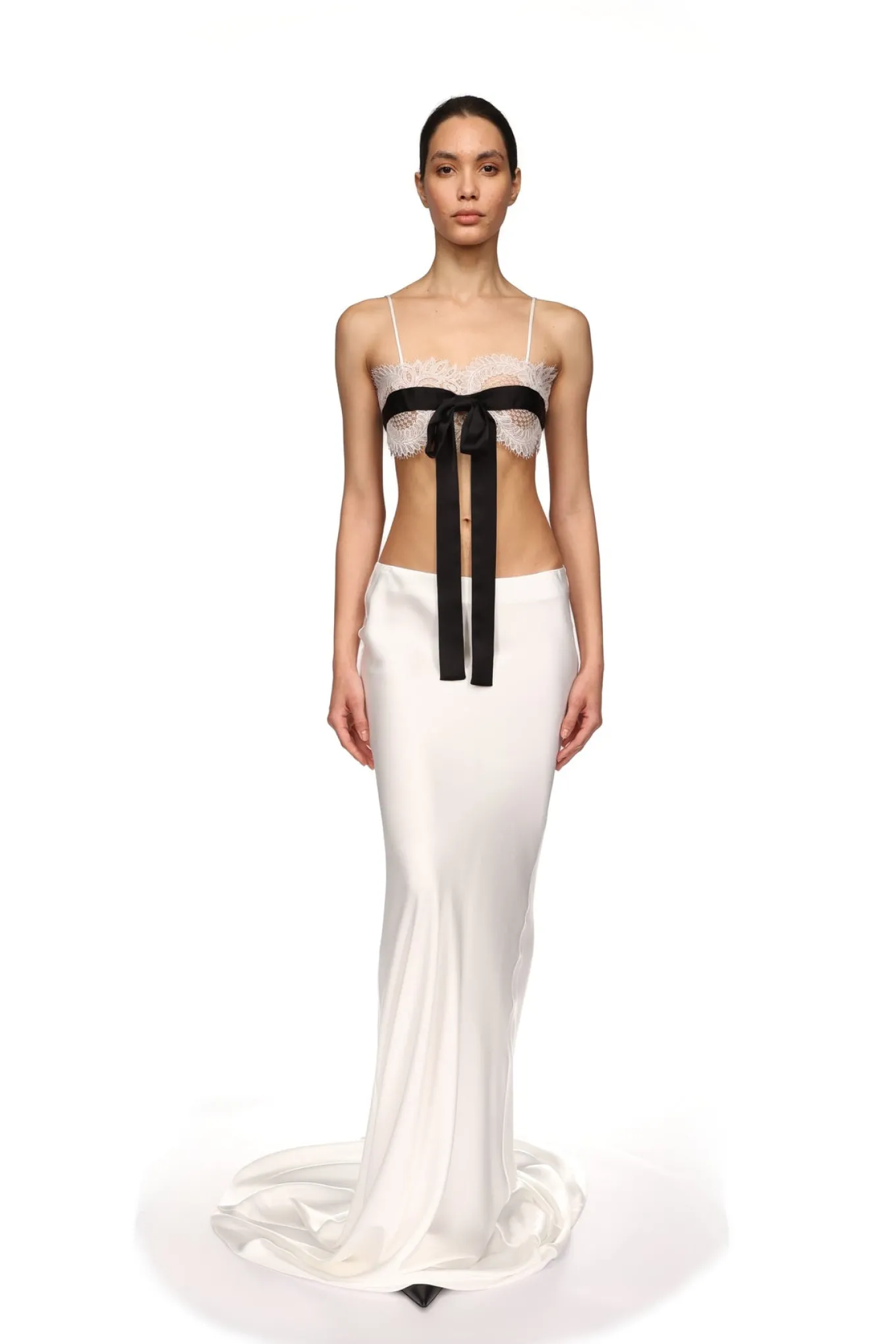 FRONT BOW AND LACE BRA TOP
