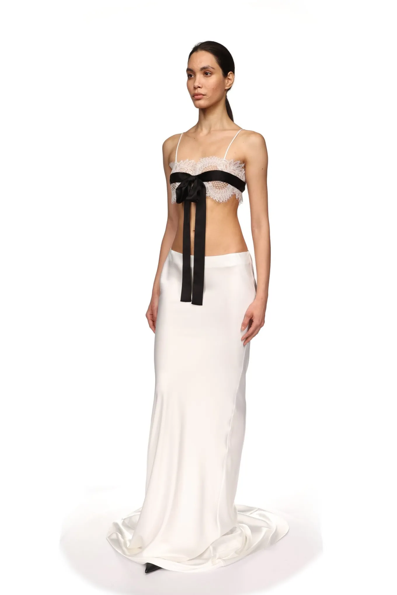 FRONT BOW AND LACE BRA TOP