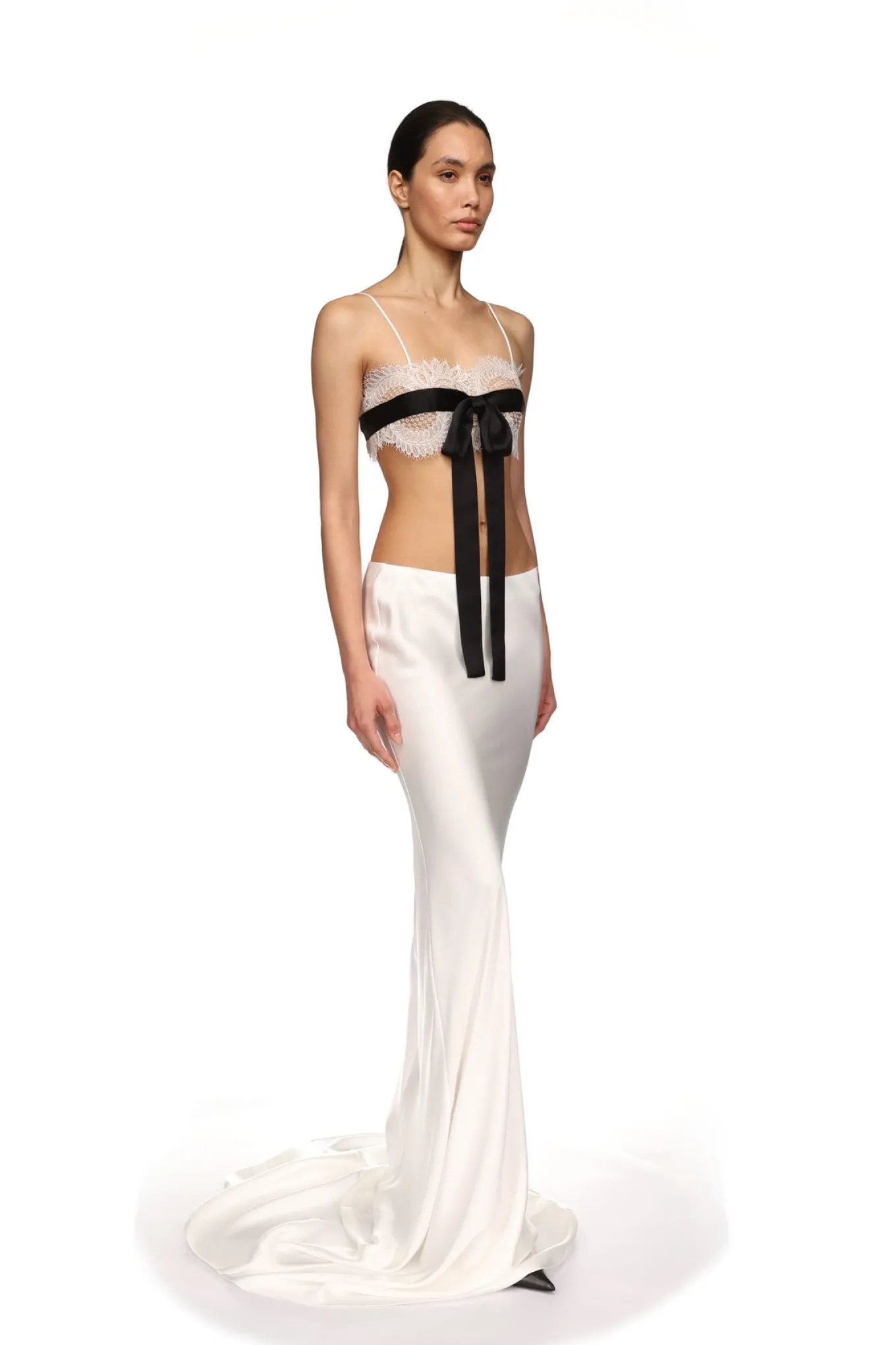 FRONT BOW AND LACE BRA TOP