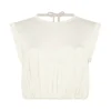 FRONT PLEAT DETAIL CROP TOP