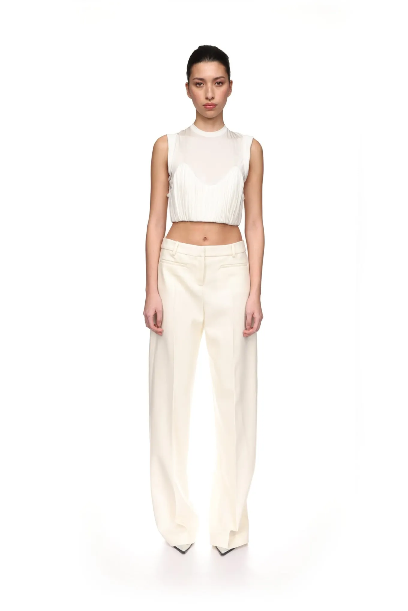 FRONT PLEAT DETAIL CROP TOP