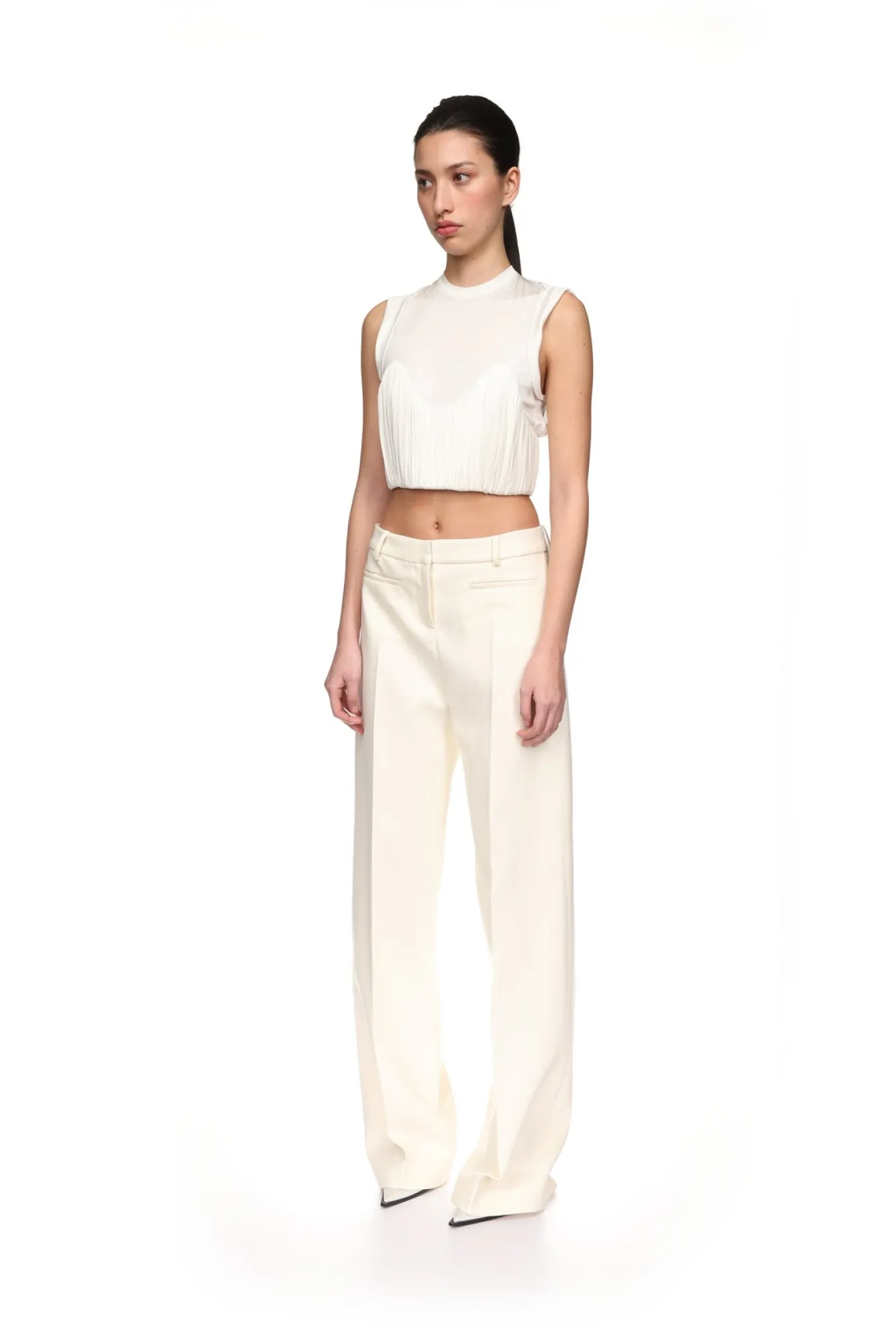 FRONT PLEAT DETAIL CROP TOP