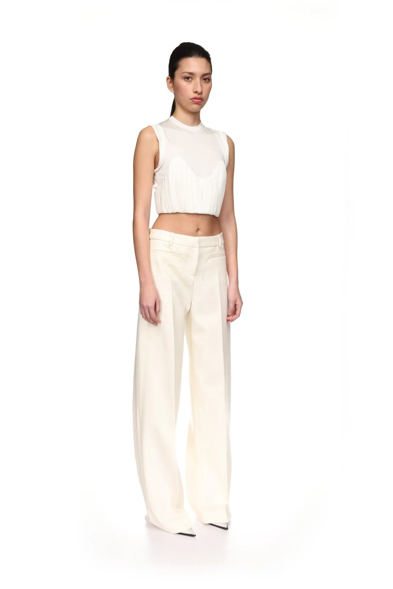 FRONT PLEAT DETAIL CROP TOP