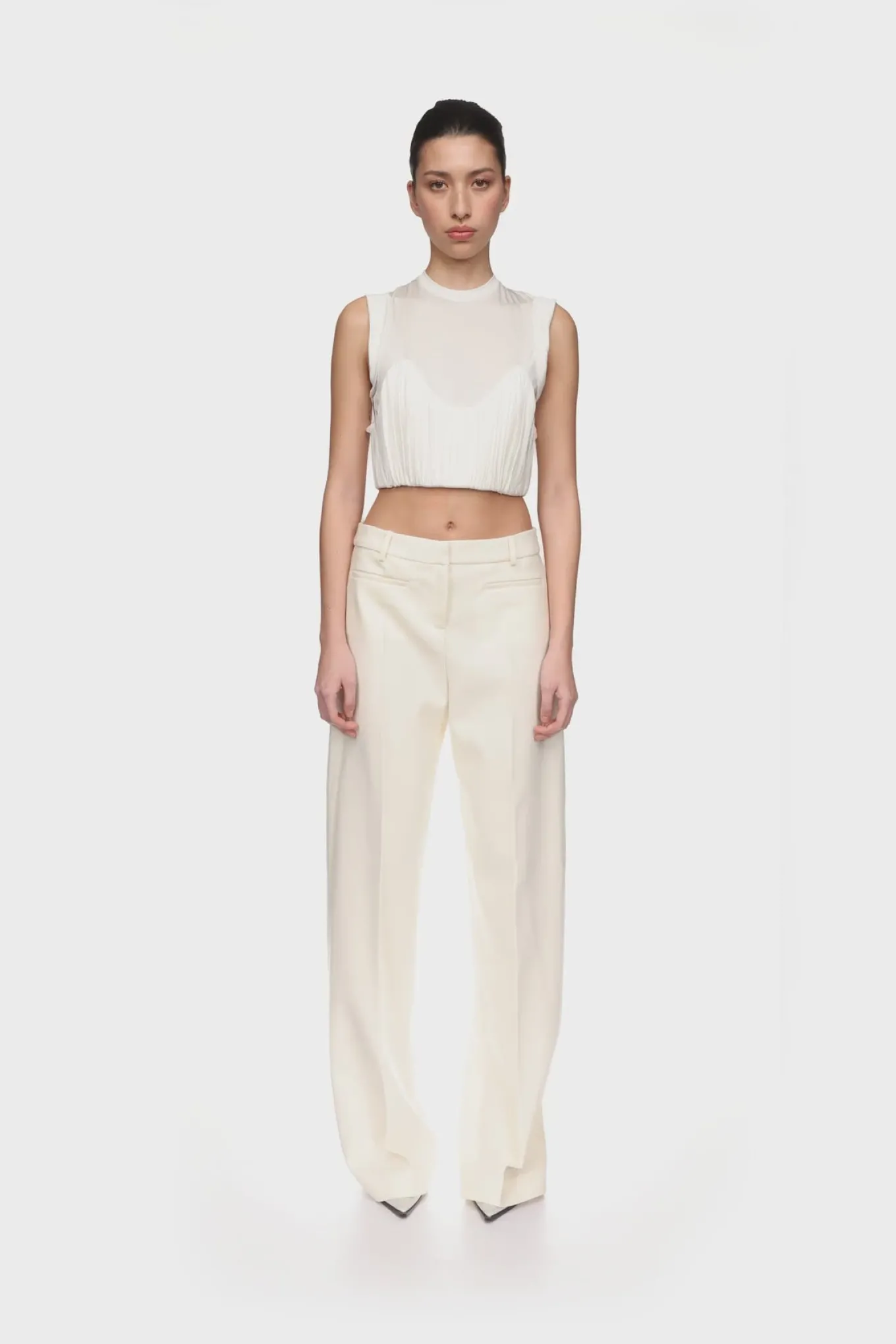 FRONT PLEAT DETAIL CROP TOP