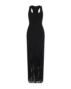 FULL FRINGE SKIRT KNIT DRESS