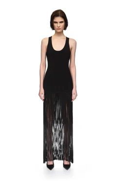 FULL FRINGE SKIRT KNIT DRESS