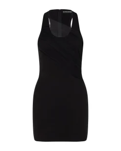 GATHERED TULLE TANK MINI DRESS