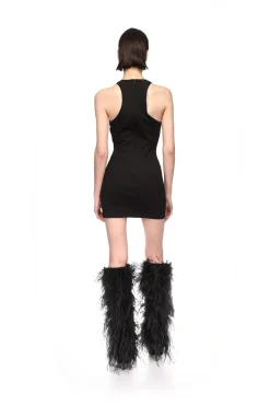 GATHERED TULLE TANK MINI DRESS