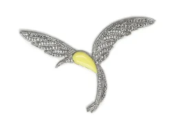 HUMMINGBIRD EMBROIDERY MEDIUM BROOCH