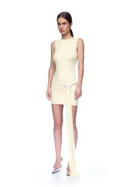 JERSEY MINI DRESS WITH CRYSTAL HUMMINGBIRD
