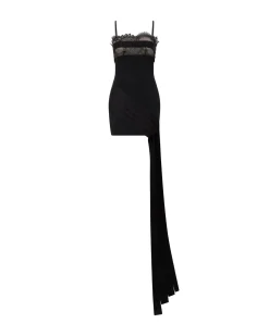 LACE BRA DETAIL AND PLEAT HEM MINI DRESS