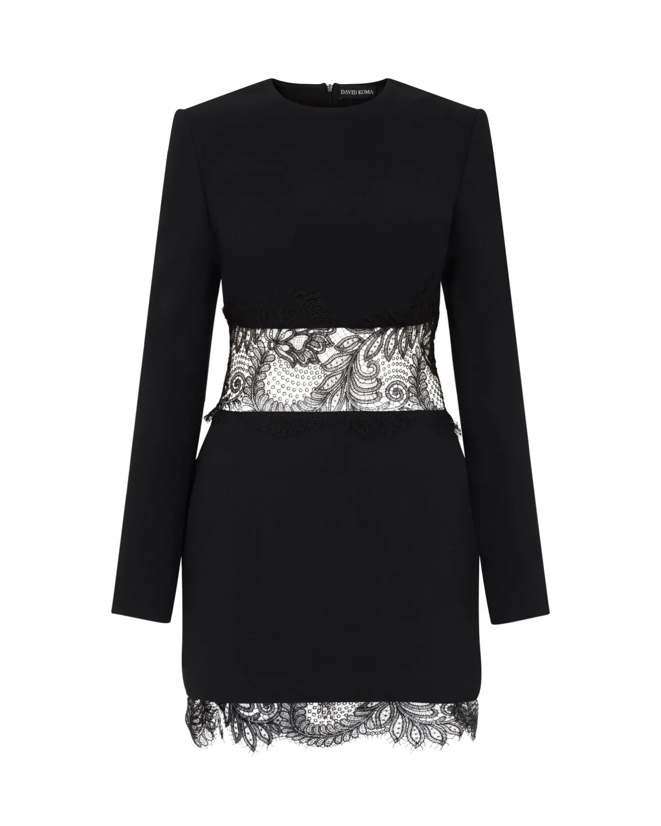 LACE INSERT AND HEM MINI DRESS