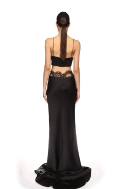 LACE WAIST TRIM MAXI SKIRT