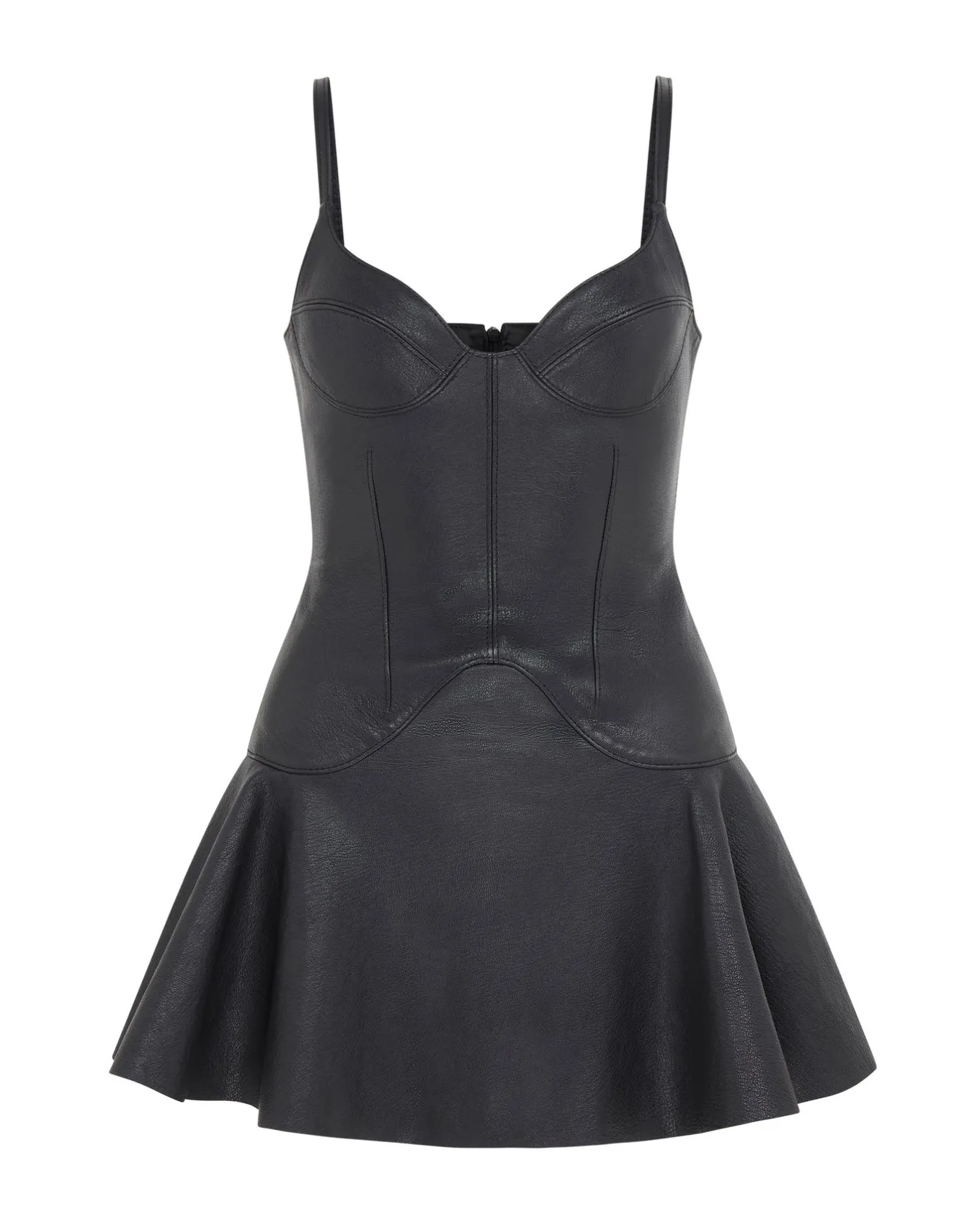 LEATHER CAMI MINI DRESS