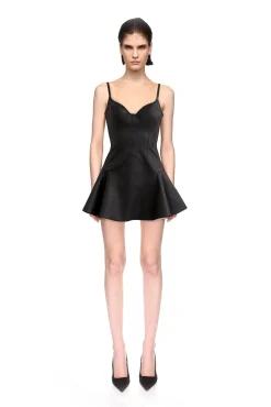 LEATHER CAMI MINI DRESS