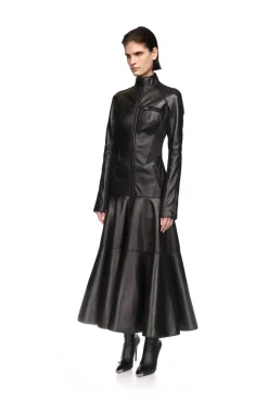 LEATHER COAT DRESS