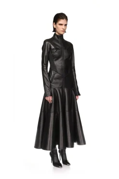 LEATHER COAT DRESS