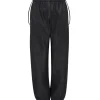 LEATHER TRACK PANTS