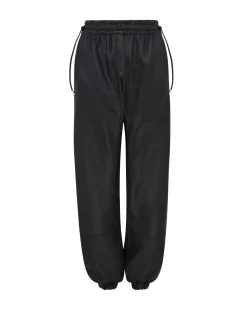 LEATHER TRACK PANTS
