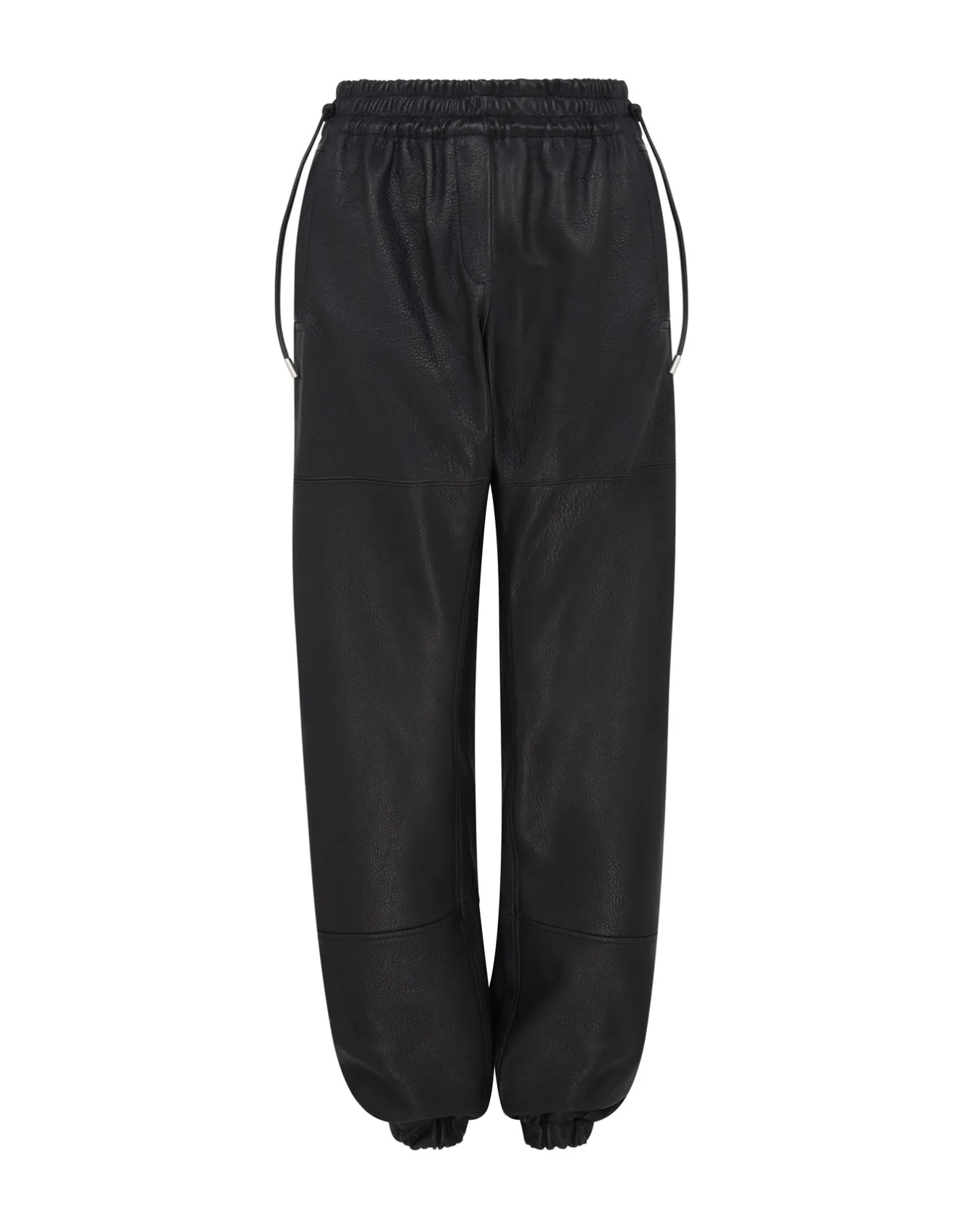 LEATHER TRACK PANTS