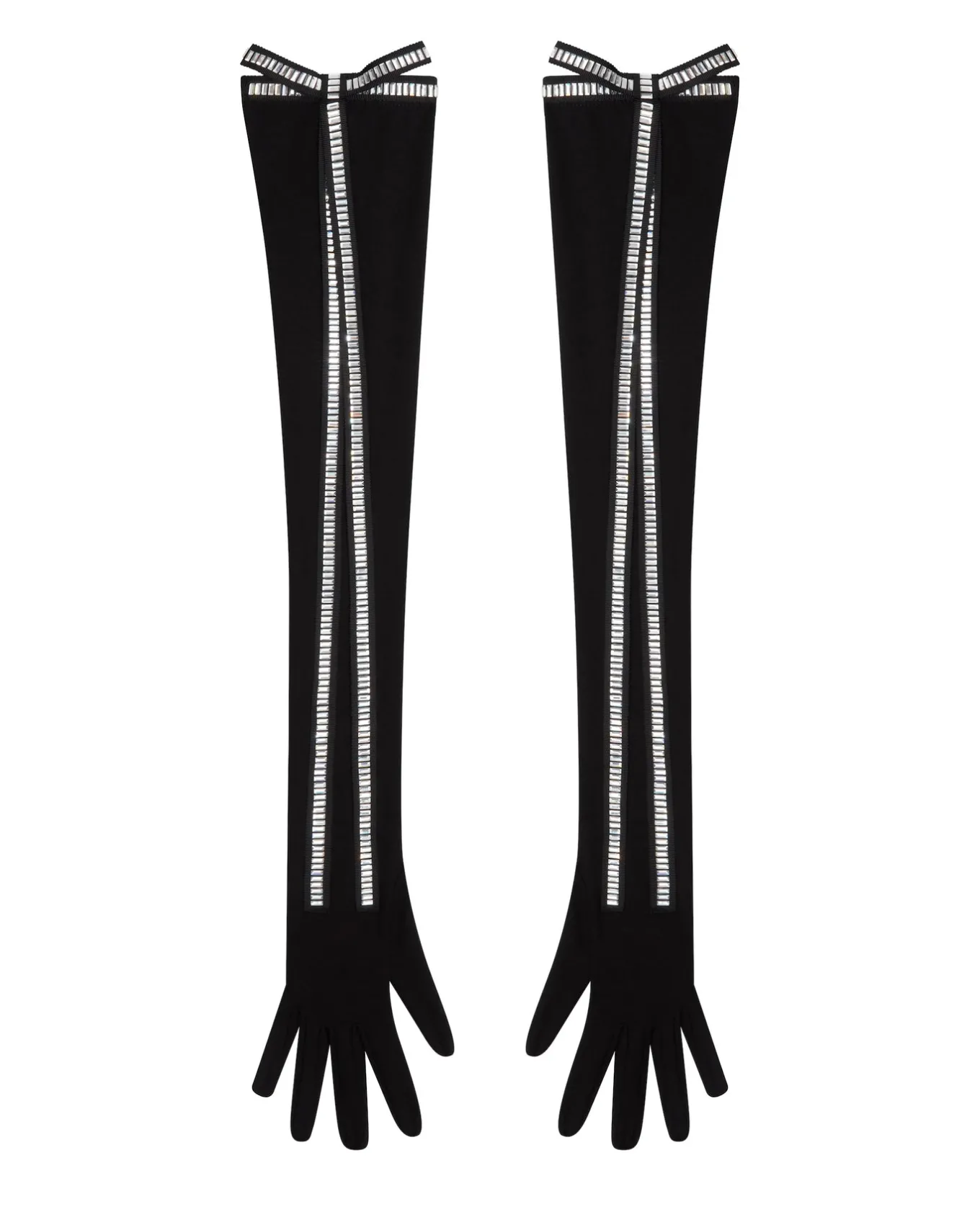 LONG GLOVES WITH CRYSTAL BOW