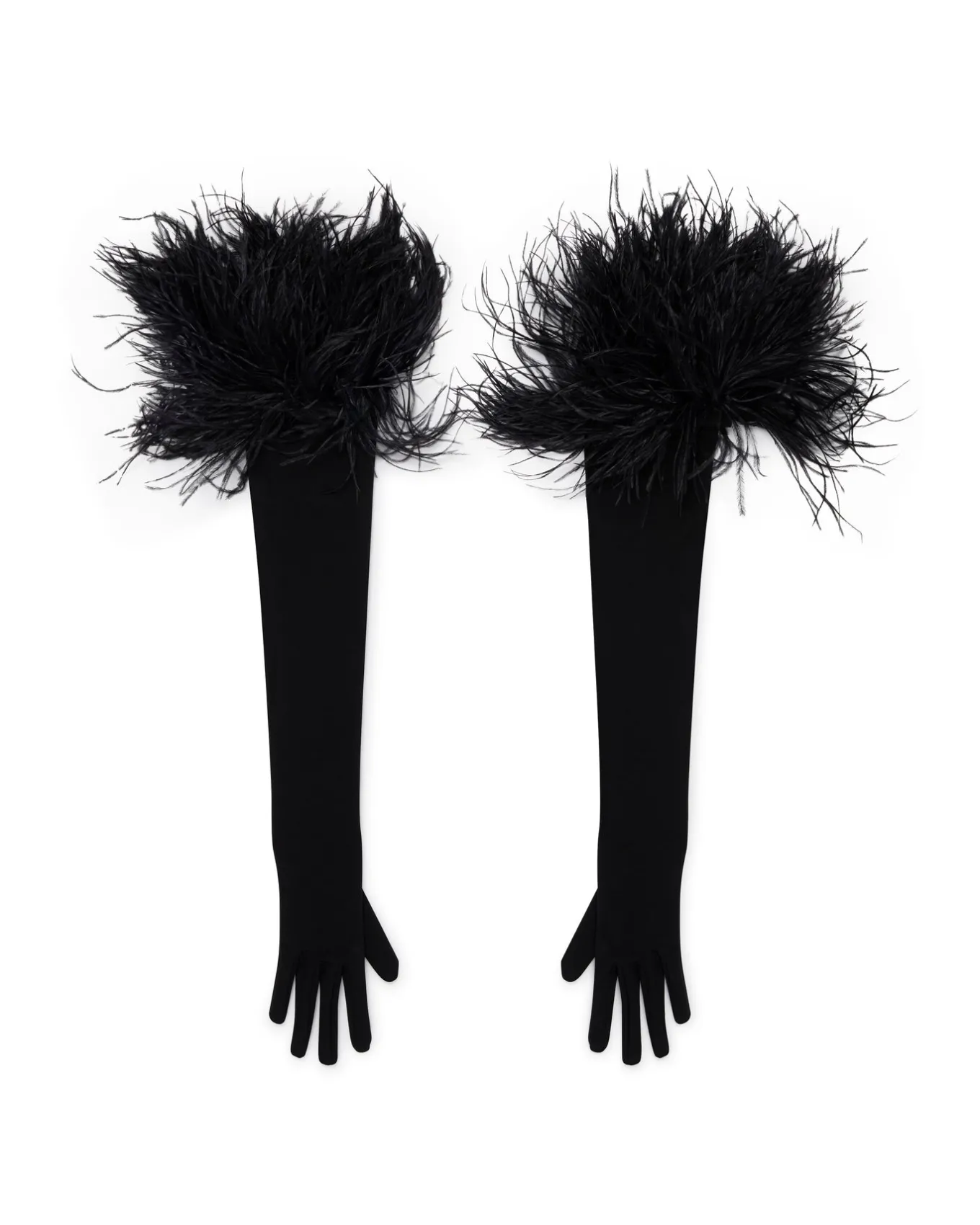 LONG GLOVES WITH FEATHERS