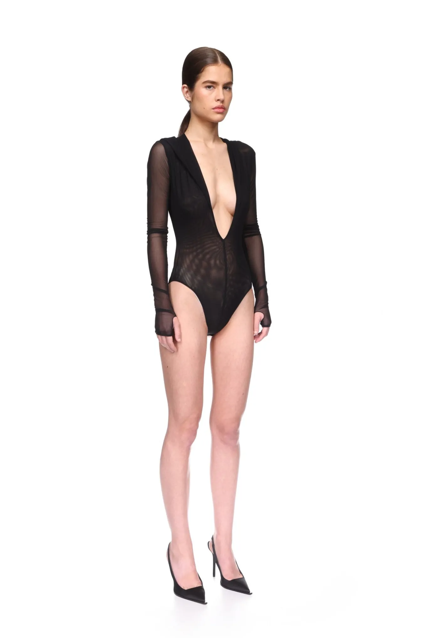 LONG SLEEVE BODYSUIT WITH HOODIE